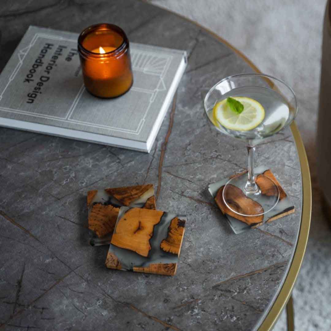 Handcrafted Cedar Coasters, Full Set of 6