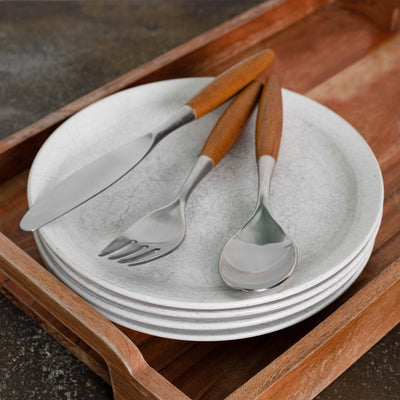 Wood Handle Cutlery Set of 3 (Knife, Fork, Spoon)