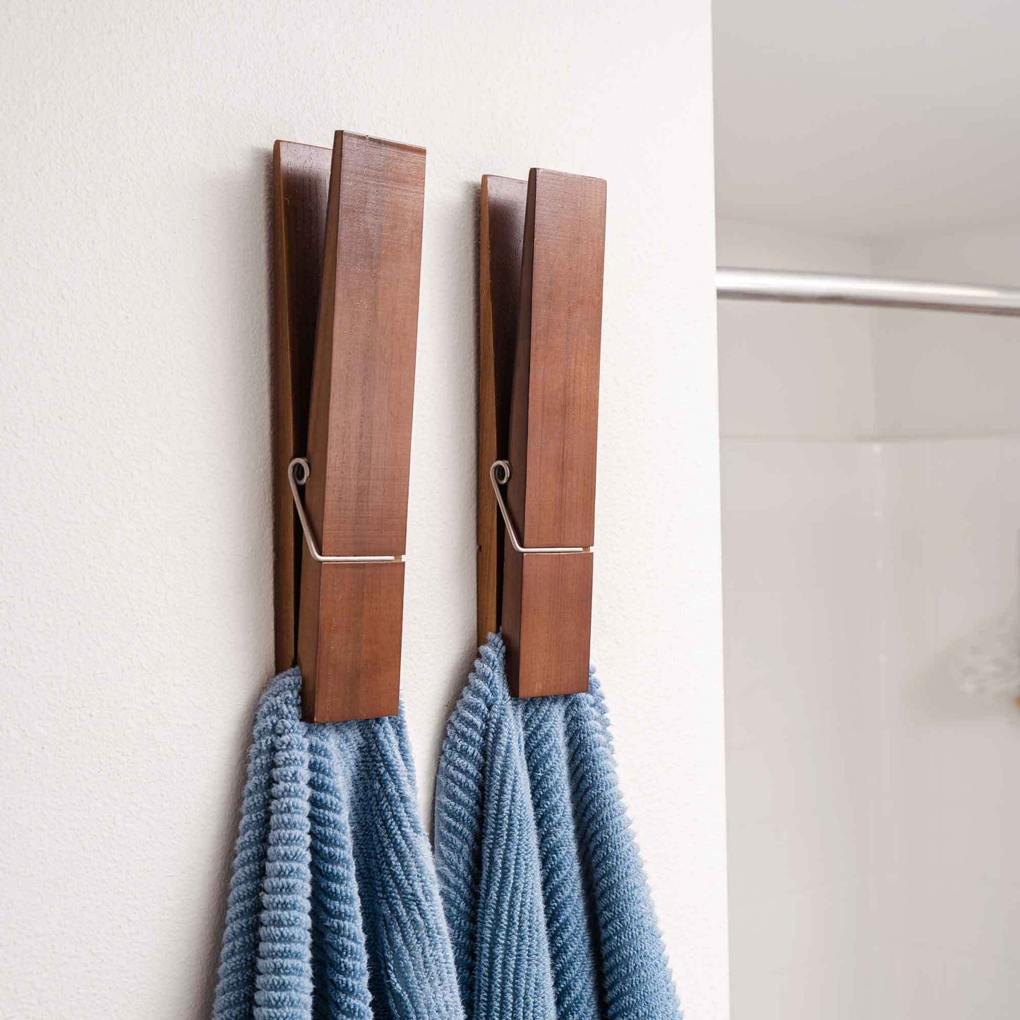 Jumbo Clothespin Bathroom Towel Holder (Pack of 2)