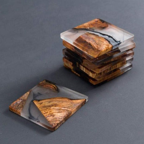 Handcrafted Cedar Coasters, Full Set of 6