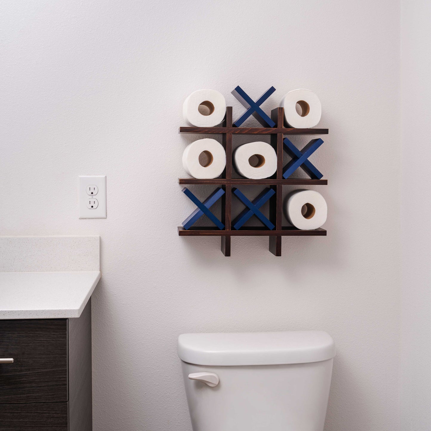 Toilet Paper Holder Tic Tac Toe Design