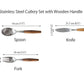 Wood Handle Cutlery Set of 3 (Knife, Fork, Spoon) Cutlery Set AvoCrafts 