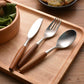 Wood Handle Cutlery Set of 3 (Knife, Fork, Spoon) Cutlery Set AvoCrafts 